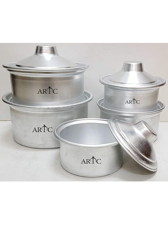 

Artc 10-Piece Aluminum Cooking Pot Set, Silver