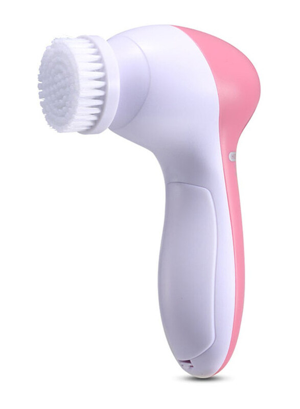

Generic 5-in-1 Facial Cleansing Brush Massager, Pink/White