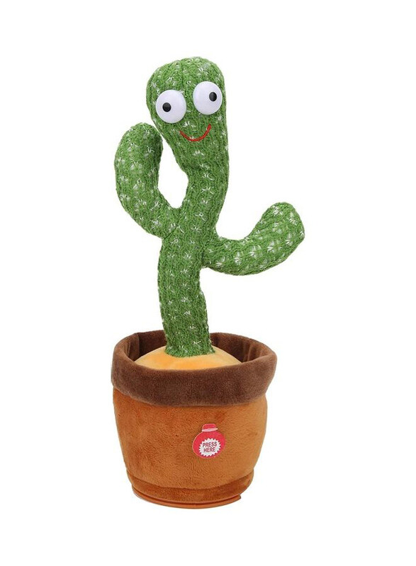 

XiuWoo Dancing Plant Cactus Plush Stuffed Toy with Music, Ages 1+, Green/Brown