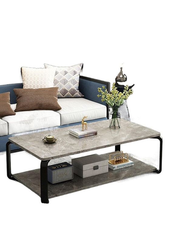 

DubaiGallery Sofa Side Coffee Table with Open Front Storage Compartment, Grey