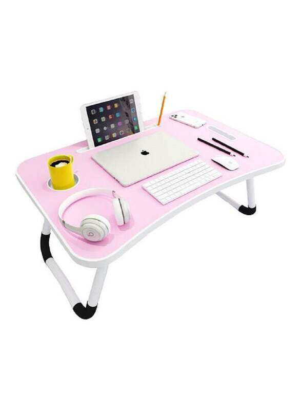 

Unspecified Foldable Laptop Desk with Cup Holder, Pink