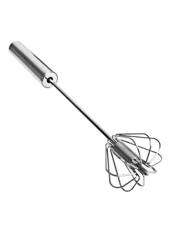 

Artc 12-inch Stainless Steel Hand Pressure Rotating Whisk, Silver