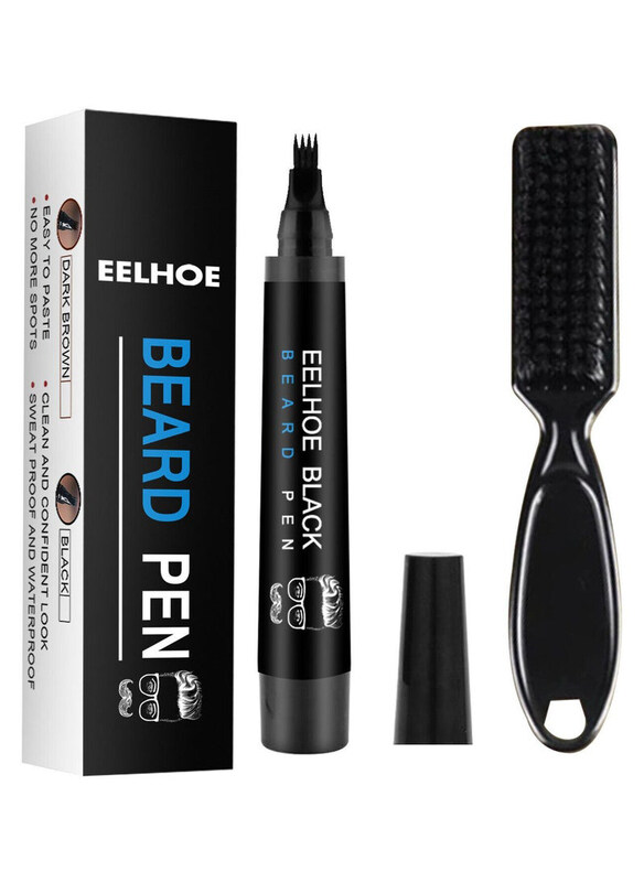 

Eelhoe Beard Long Lasting Pencil Filler Beard Filling Pen Kit with Brush and Beard Styling Comb Tool, Black