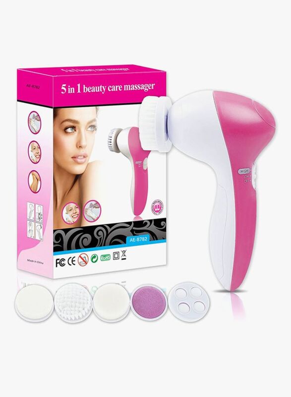 5-In-1 Electric Facial Cleaner Massager, White