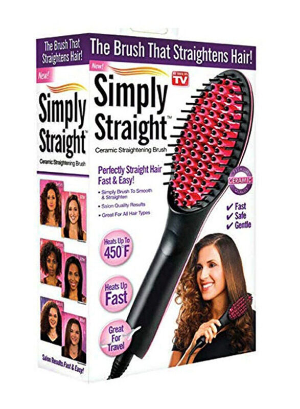 

Simply Straight Straightening Brush, Black/Pink