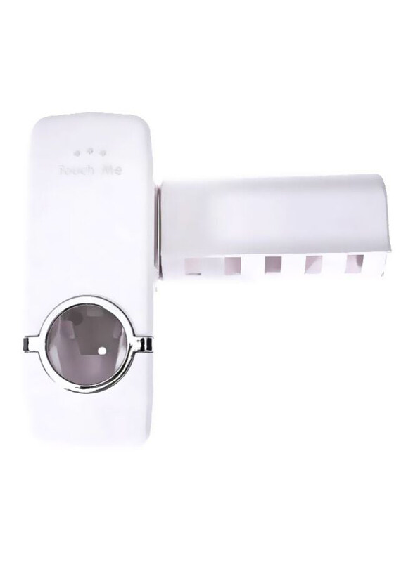 

Generic Toothbrush Holder With Toothpaste Dispenser, White