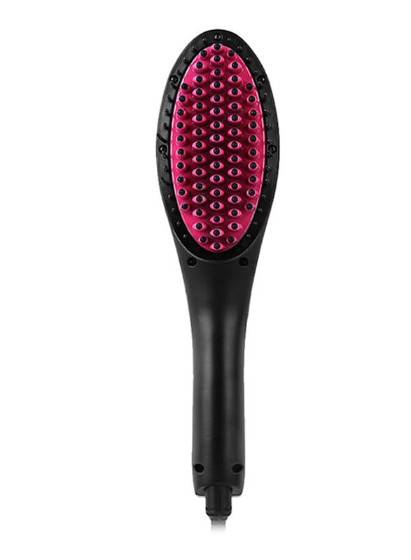 

Generic Electric Power Hair Straightening Brush, Black/Pink