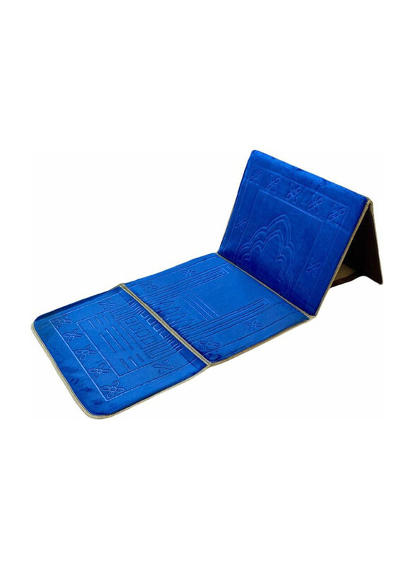 

Generic Foldable Prayer Mat And Backrest, 109 x 52cm, Blue