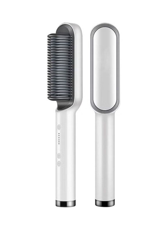 

DubaiGallery Electric Hair Straightener & Curler Brush, White