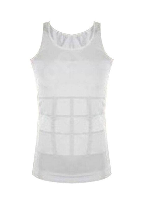 

Generic Men Sleeveless Magic Slimmer Vest, White, M
