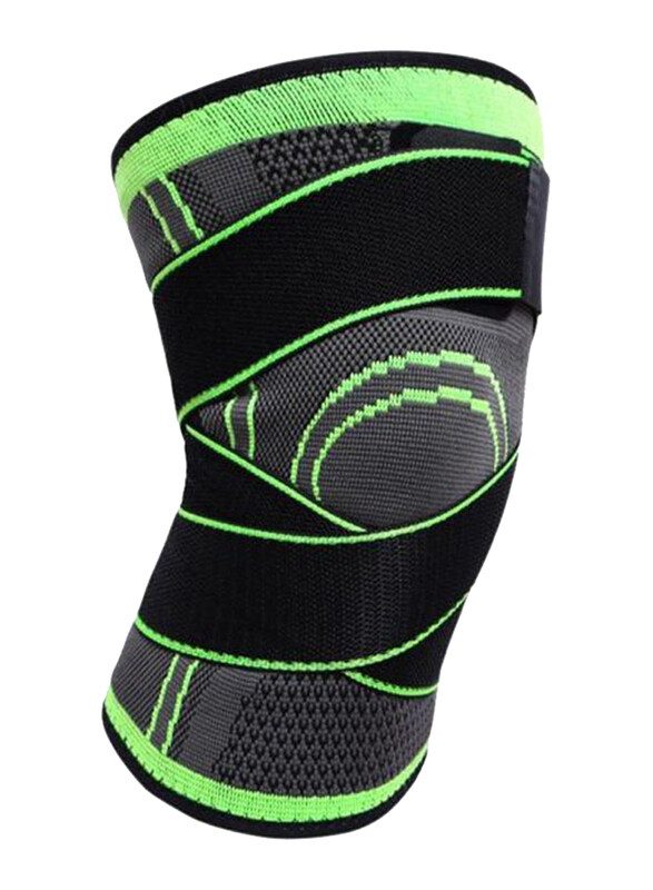 

Generic Unisex Non-Slip Knee Braces Protective Sports Pad with Adjustable Straps, Large, Black/Light Green