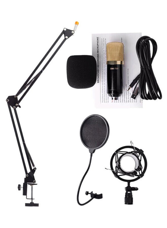 

Beauenty Professional Condenser Audio Streaming Kit, BM700, Black/Gold