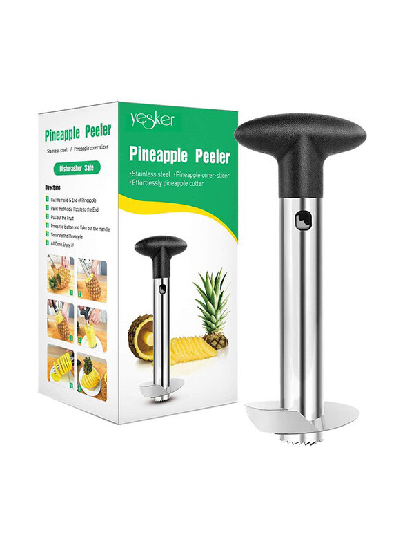 

Yesker Stainless Steel Pineapple Corer & Peeler, Black/Silver