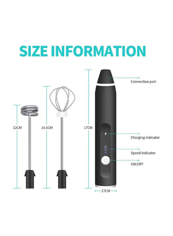 

Generic 20cm Milk Frother, Black