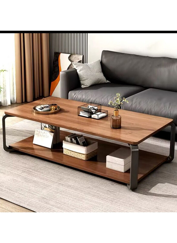 

DubaiGallery Side Table 2-Tier Sofa Coffee Table, Brown