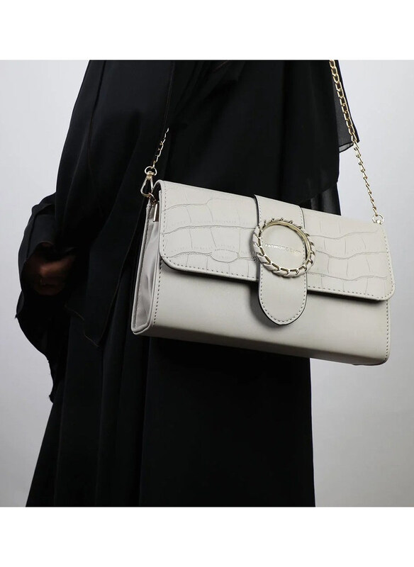 

Dubaigallery Casual PU Leather Large Capacity Handbag Tote Bag for Women, Beige