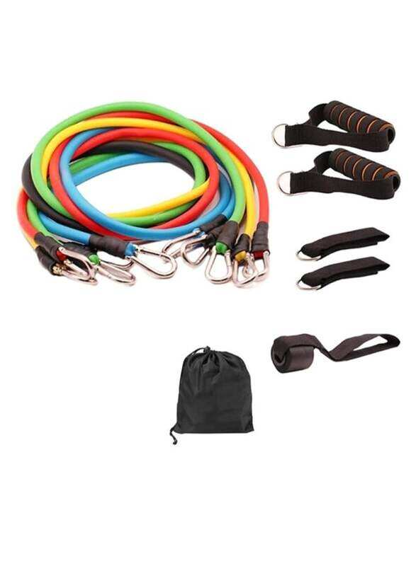 

U-Hoome Stackable Exercise Band Set with Accessories, 11 Pieces, Multicolour