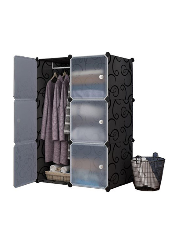 

Generic 6-Modular Detachable Storage Cabinet, Black/White