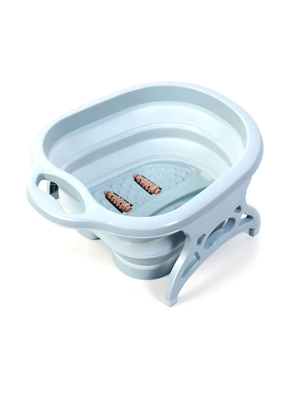 

DubaiGallery Collapsible Portable Foot Spa Soaking Bath Tub with Foot Massage Rollers, Blue
