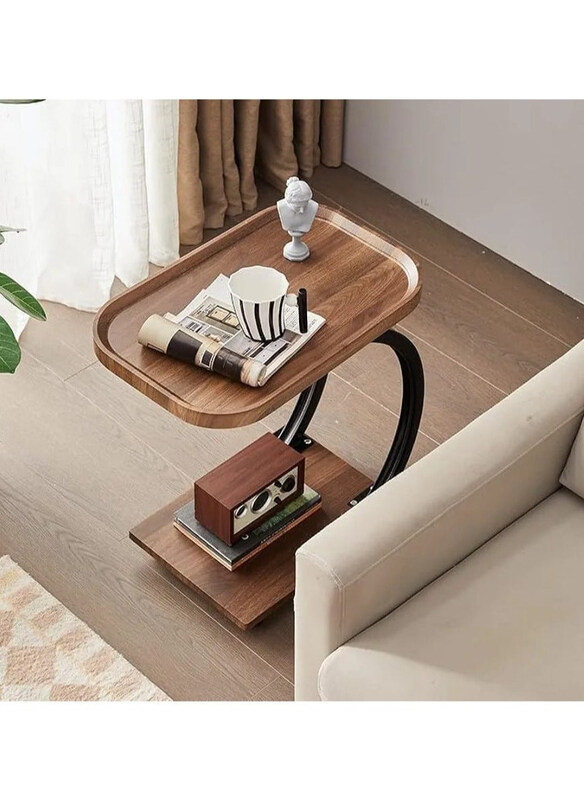 

DubaiGallery Coffee Table Side Table Meja Kopi Simple Corners Living room Table Home Bedside Table, Brown