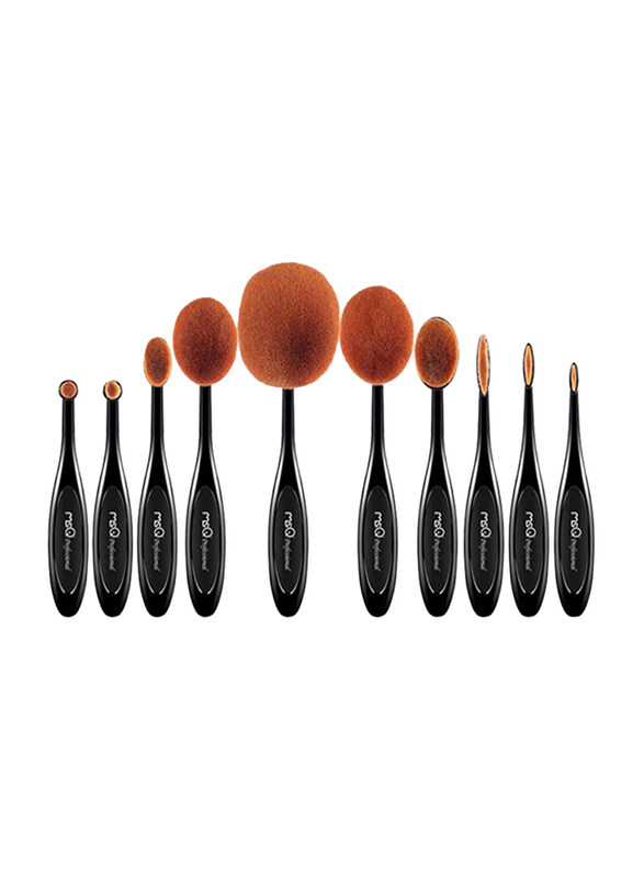 

Generic Makeup Brush Set, 10 Piece, Black/Brown