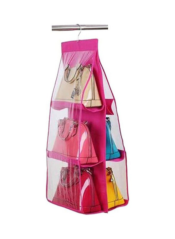 

Generic 6 Pocket Clear Purse Handbags Organizer Door Closet Shelf Hanging Storage Bag, Multicolour