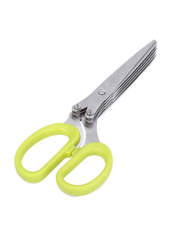 

Generic 5 Blade Herb Scissors With Cleaning Comb, Green/Silver