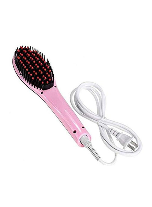 

Generic 2-In-1 Electric Straightening Comb Brush With LCD Screen, Pink