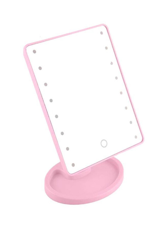 

Generic Makeup LED Light Mirror, Pink/Clear