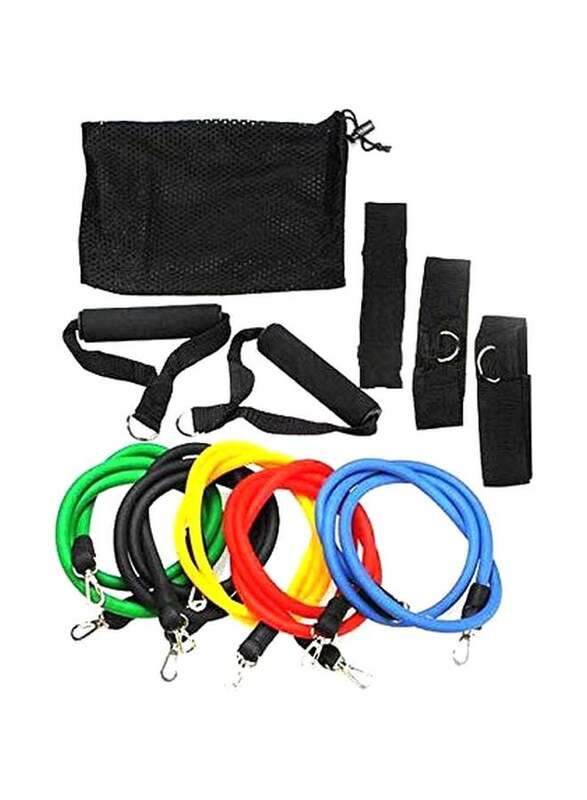 Resistance Fitness Tube Set, 11 Pieces, Black/Red/Blue