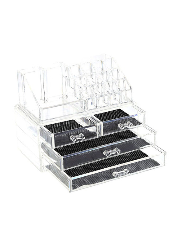 

Generic Acrylic Jewellery & Cosmetic Storage Display Boxes, Black/Clear