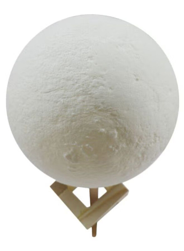 

Generic 3D Moon Table Light Lamp, White/Beige
