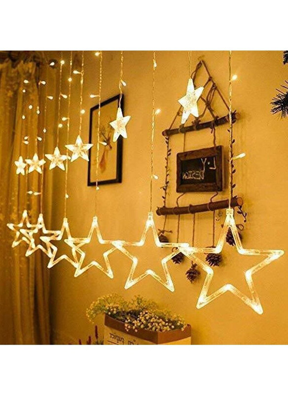 

Generic LED Moon Star String Curtain Light Hanging Garland, 220V, Yellow