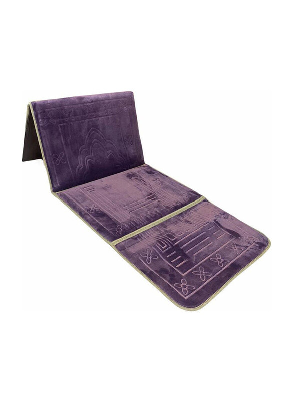 

Generic 2-In-1 Foldable Prayer Mat And Backrest, 109x52cm, Purple
