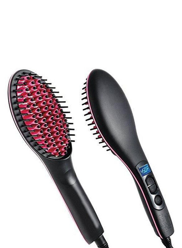 

Simply Straight Ceramic Hair Straightening Brush, Black