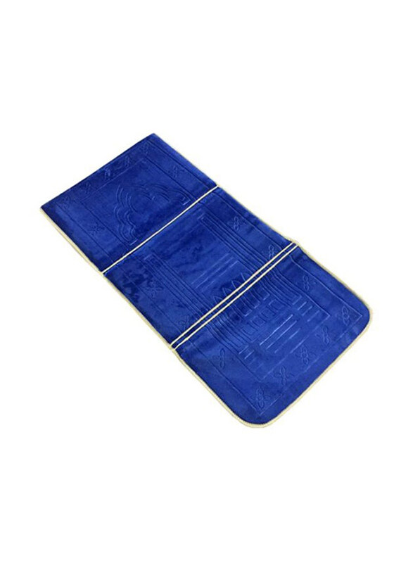 

Generic Foldable Prayer Mat With Backrest, 114x54cm, Blue