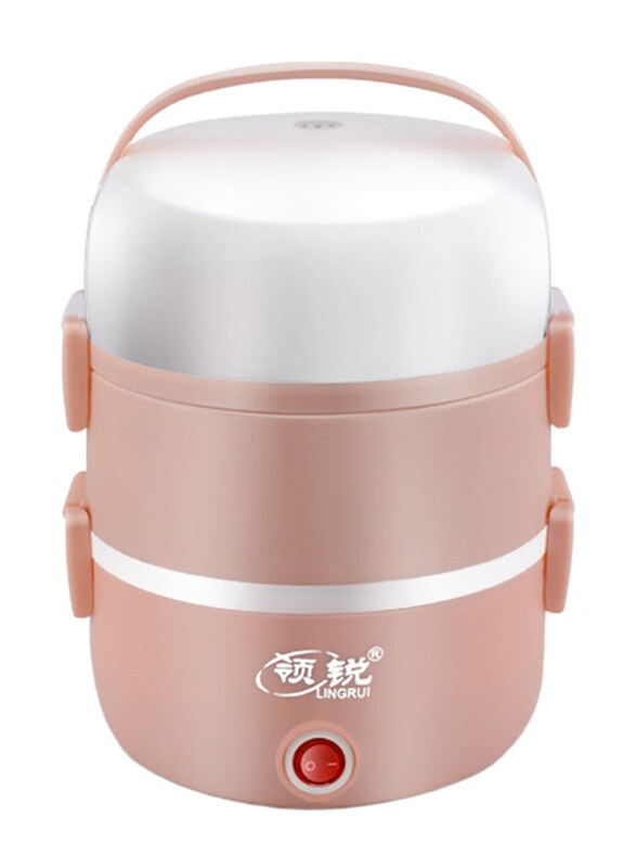 

Lingrui Multi-Function Electric Lunch Box, Pink/White