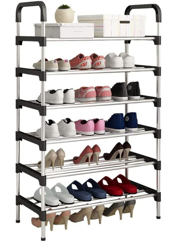 

Generic Shoe Rack Organizer, Black/Silver