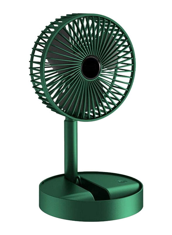 

DubaiGallery Foldable Telescopic Desk Electric Mini Fan Mute with USB Charging Retractable, Green