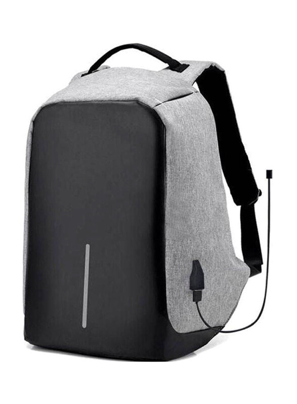 

Generic Backpack Laptop Bag with USB & Power Bank, Grey/Black