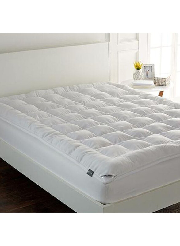 

In-house One Layer Microfiber Mattress Topper, Single, White