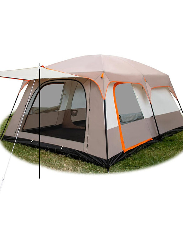 

DubaiGallery 8-12 People Wind and Water Resistance Outdoor Double Deck Camping Tent, Beige