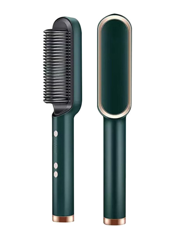 

DubaiGallery Professional Electric Hair Straightener & Curler Brush, Green