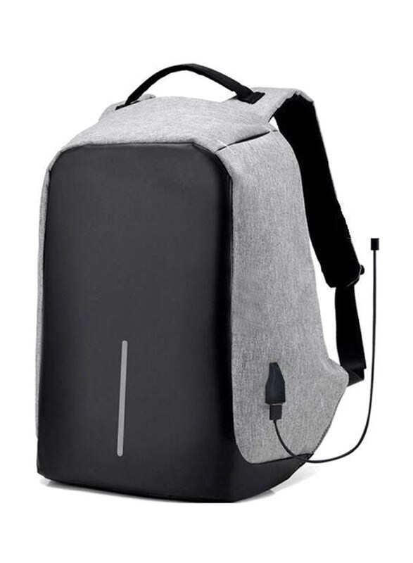

Generic 15.6-Inch Anti Theft Waterproof Backpack Laptop Bag with USB Charge, Grey