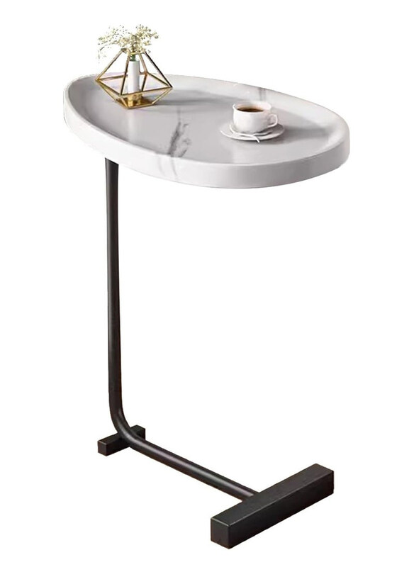 

DubaiGallery Mobile Minimalist Small Coffee Table, White/Black