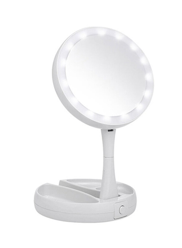 

Uronn LED Makeup Mirror Foldable With Storage Box, White