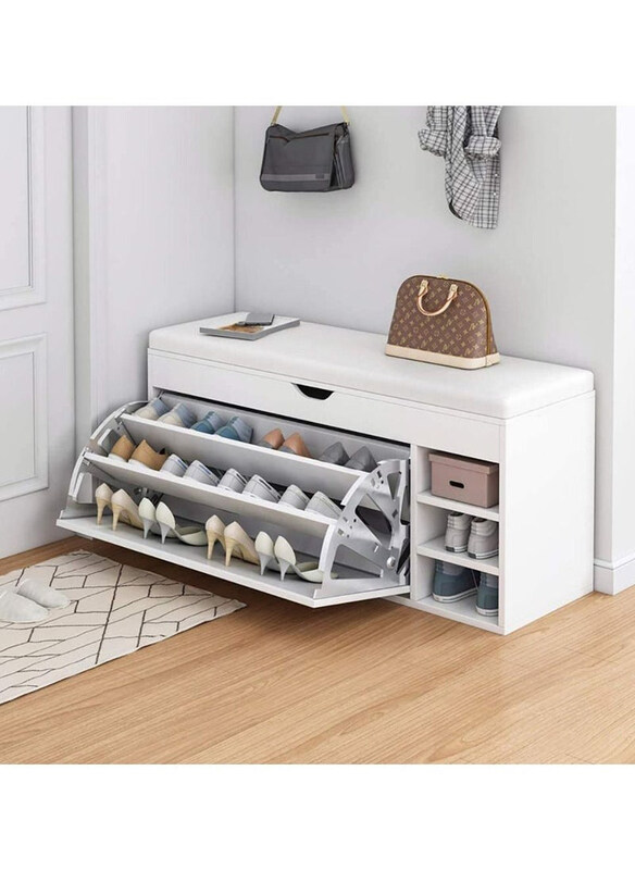 

Dubaigallery 3-Tier Shoe Storage Bench, White