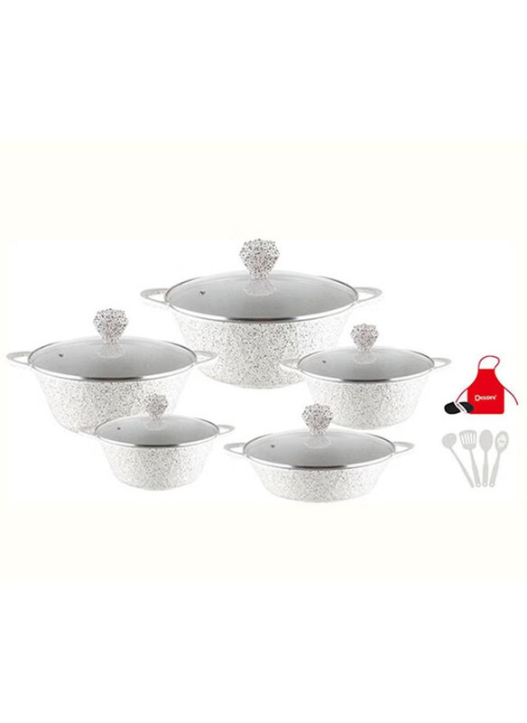 

DubaiGallery 17-Piece Cookware Set, White