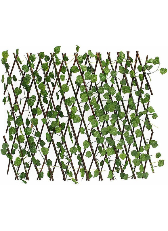 

Generic Retractable Artificial Garden Trellis Fence Wood Vines Climbing Frame, Green