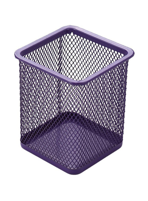 

Generic Metal Square Shape Pen Pencil Holder, Purple